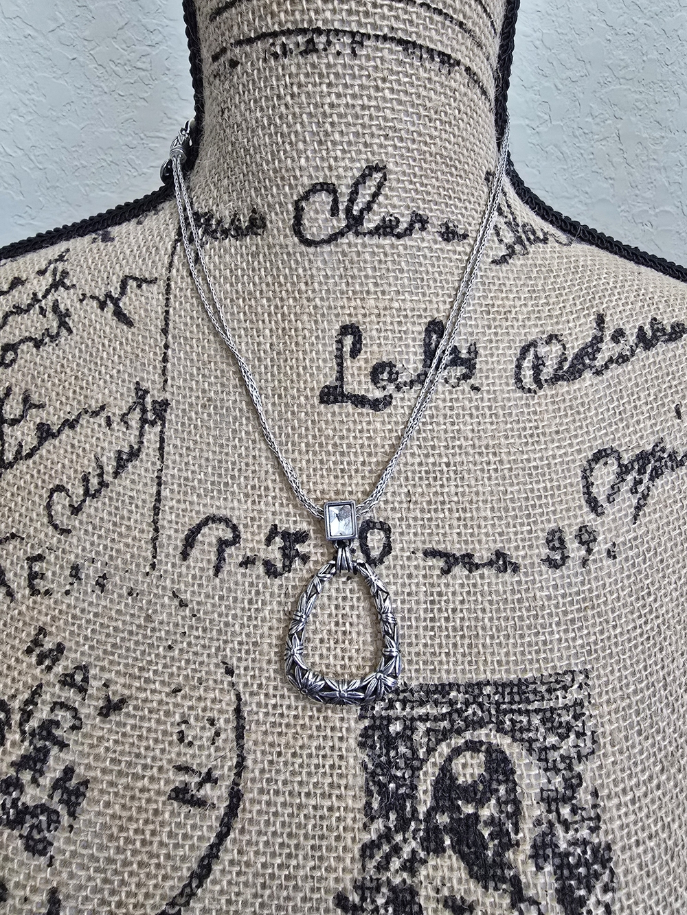 Brighton Silver Floral Teardrop Pendant Necklace - Silver